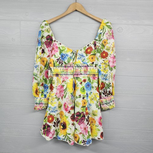 Alice + Olivia Crawford Floral Sunday Stroll Sweetheart Mini Dress Womens 4 NWT