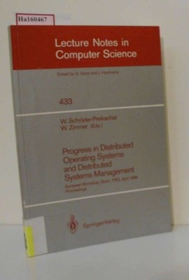 Progress in Distributed Operating Systems and Distributed System Management. Eur