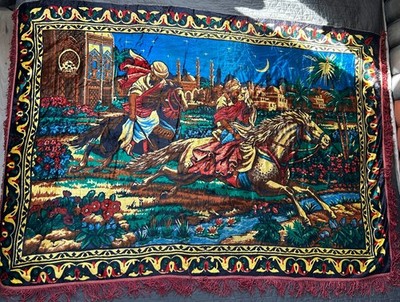 Vintage Soviet Decorative Wall Rug Orient Styled Arabian Nights USSR 190x130cm