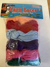Tipped Yarn Laces  Kit 144 CT 36"  Laces 6 Colors Assorted Yarn Pepperell NIP