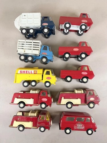 Vintage Tonka Toy Mixed Lot Of 10 Trucks / Vans / Emergency Vehicles 60’s-70’s