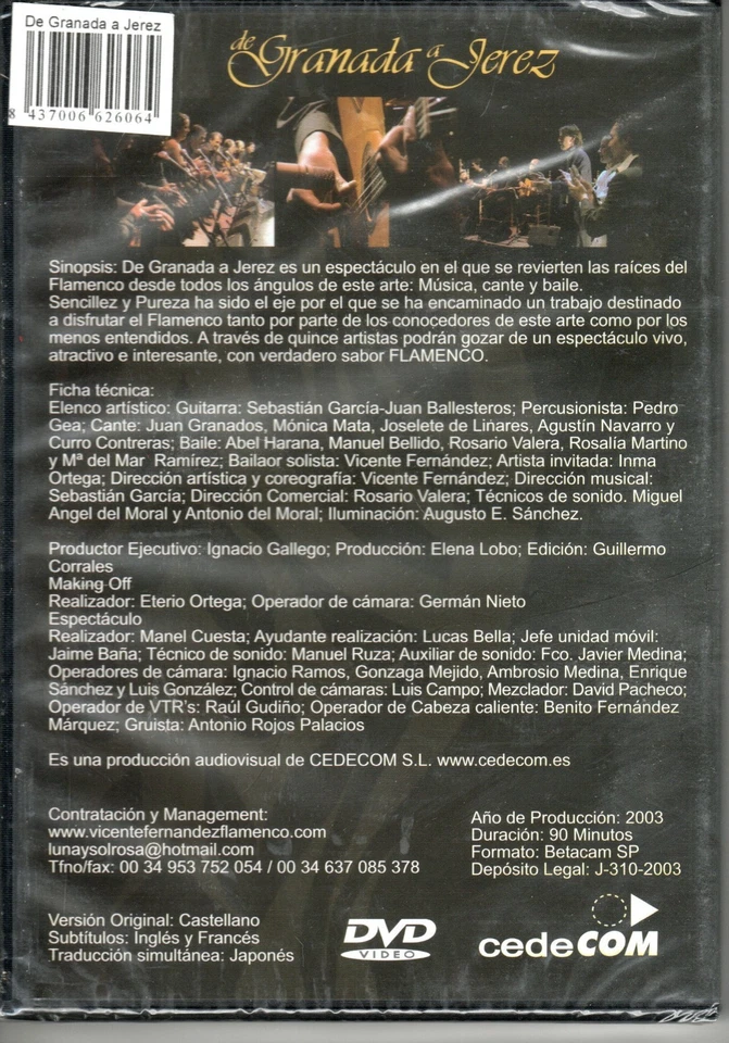 DE GRANADA  A JEREZ - LA COMPANIA FLAMENCO DE VICENTE FERNANDEZ - 2003 - Image 2 of 2