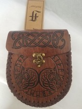 PU Leather Medieval Retro Waist Belt Bag Satchel Pouch HORSE SLIDE LATCH Western