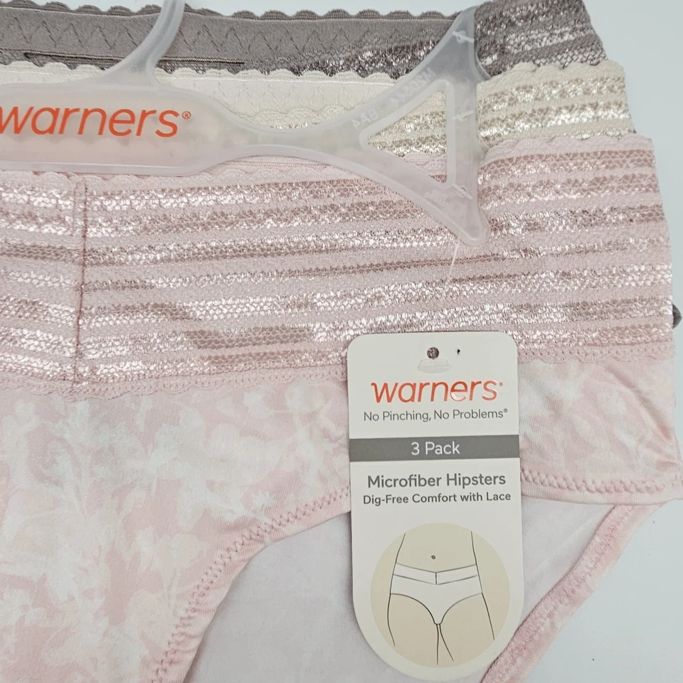 Paquete de 3 ADVERTENCIAS Cintura Sin Pellizcos Mujer S M L XL Micro Hipster Beige Crema Rosa Foto 4 de 4