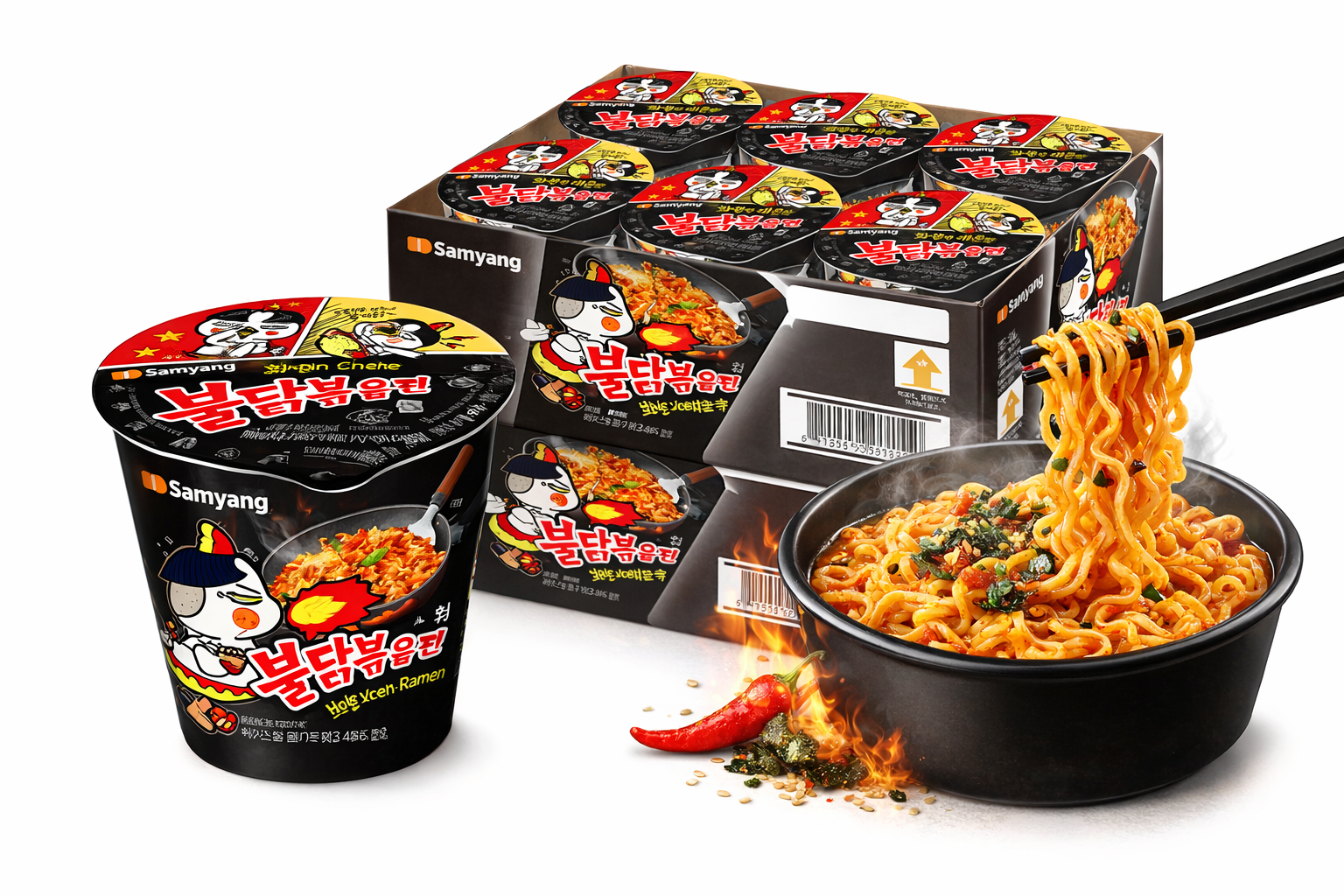 Samyang Buldak Hot Chicken Flavor Ramen Cup 12 Pack Korean Spicy ...