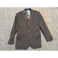 Ted Baker London Mens Grey Textured Blazer Jacket Size 6 2 Button Smart Casual