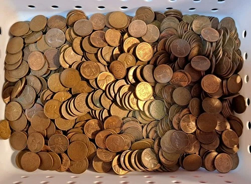 1950-1958 P,D,S, Lincoln Wheat Pennies, Lot Of 600 Coins, Good/AU