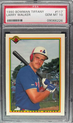 Larry Walker #117 1990 Bowman Tiffany card