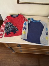 2 Mini Boden Applique Long Sleeve Shirt Set Bundle Porcupine Stars 4-5 Yrs