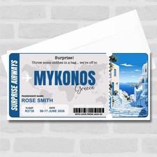Trip To Mykonos Pass Personalised Gift Voucher Surprise Trip Holiday Ticket