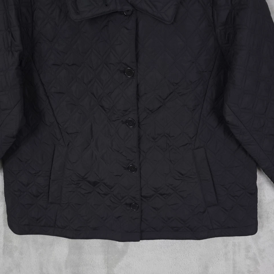 Chaqueta Lands End Mujer Negra Talla 2X Primaloft Acolchada Embalable Botones Bolsillos Foto 2 de 4