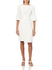 Kensie Women's Dresses Belle Sleeve Midi Dress, Ivory, 10