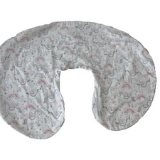 Boppy Nursing Pillow Cover Baby Unicorn Rainbow Girl White Gray Pink Zip Closure
