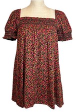 American Eagle XS Petite Floral Smocked Babydoll Mini Dress Boho