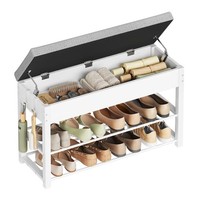 Woltu Schuhschrank Mit SitzfläChe Schuhbank Sitzkommode Schuhregal 2 Ablagen