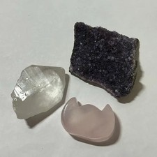 Amethyst Clear Quartz Rose Quartz Stones Set Official