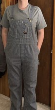 Vtg Big Smith Overalls Union Made Sanforized Stripes Denim Medium