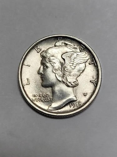 1918 D Mercury Dime FLASHY UNCIRCULATED !!!