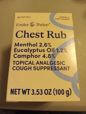 Foster and Thrive Chest Rub, 100 grams exp 03/13/28