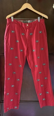 Pennington & Bailes Stadium Pants Mens 34x31 UGA Georgia Bulldogs Red Frat