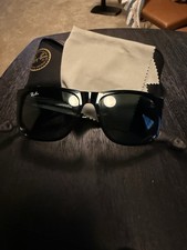 Ray-Ban Men's Rectangle Sunglasses Black Plastic Frame Gray Tinted Lenses