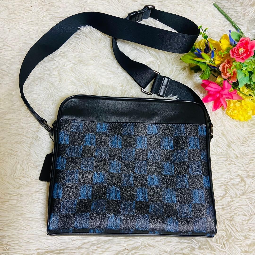 COACH Shoulder Bag Patchwork Checkered Pattern Sh… - image 17