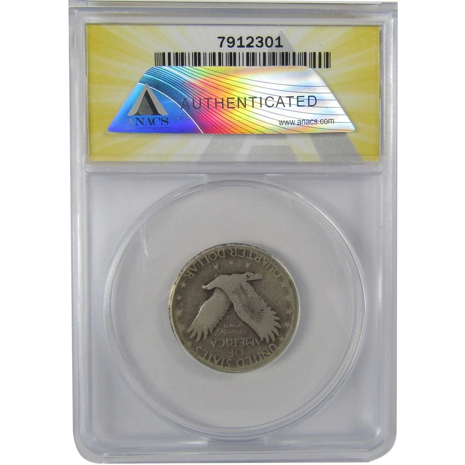 1927 S Standing Liberty Quarter G 4 ANACS Silver 25c Coin SKU:CPC1152 - Image 2 of 4
