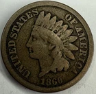 1860 Round Bust Copper Nickel Indian Head Cent Exact Coin Imaged #IND1110