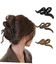 3PCS Jumbo Hair Clips for Thick Hair 5 Inch Large Fancy Wave Big Claw wave