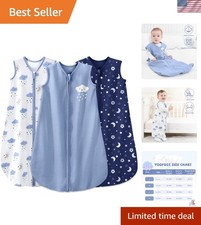 Baby Wearable Blanket 0-6 - Soft Organic Cotton with 2-Way Zipper