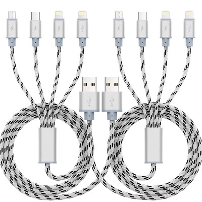 2Pack Multi Charging Cable 3.5A, 10Ft 4 in 1 Long Multiple Fast Charger Cable...