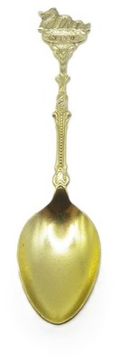 Nessie Loch Ness Monster Scotland 4-1/2'' Souvenir Spoon Silver Gold Plated