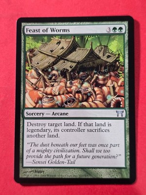 2004 Magic The Gathering Champions of Kamigawa #207 Feast of Worms, UC, NF, cd4