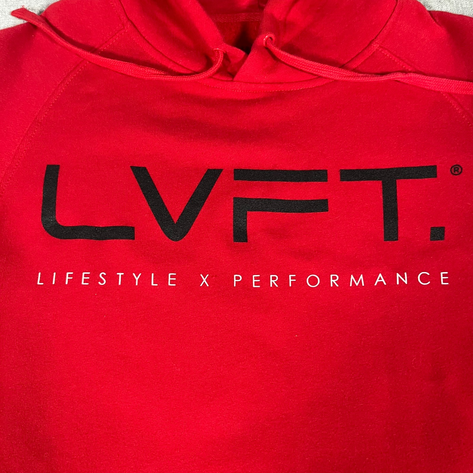 Live Fit LVFT Pullover Hoodie Men Small Red Performance Workout Gym Logo NWT image 4