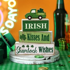 4 Pcs St. Patrick's Day Decorations Reversible St. Patrick's Day Clover Table...