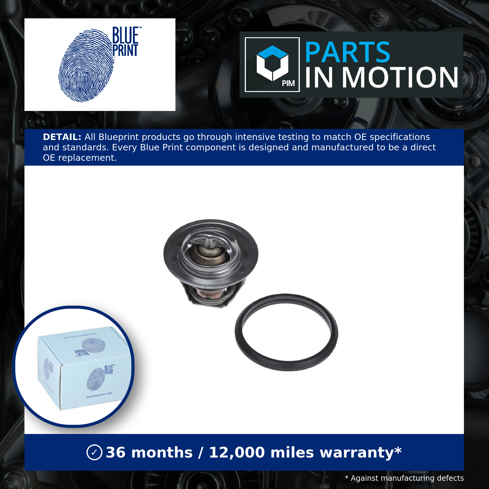 Coolant Thermostat fits FORD FIESTA Mk4 1.3 95 to 02 Blue Print 1007567 1007754 - Image 12