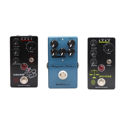 Mosky Delay/Distortion/Fuzz Guitar Bass Effect Pedal True Bypass with LED Light
