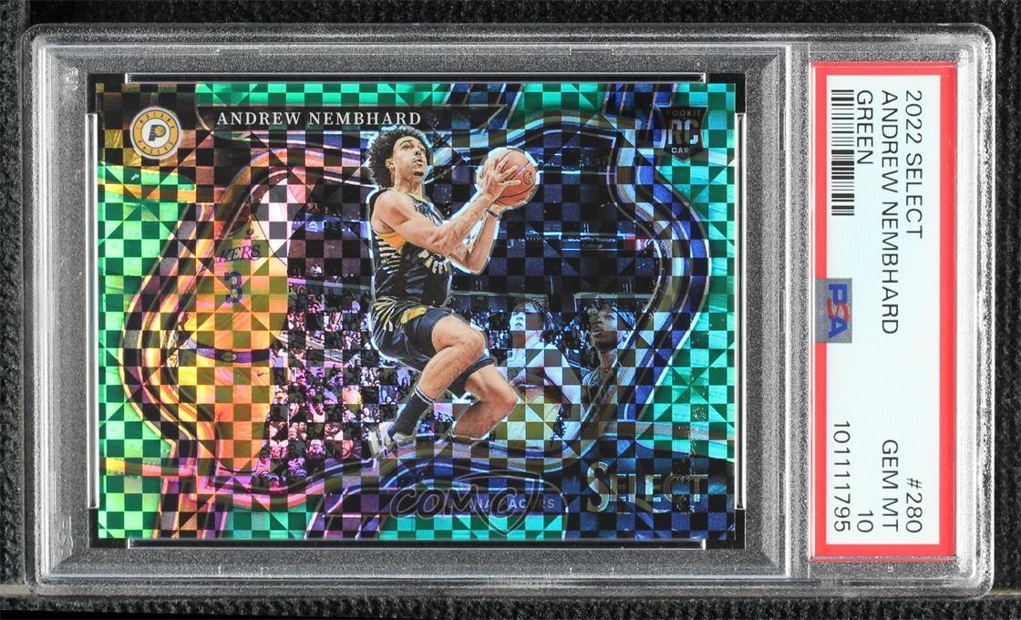 2022 Select Courtside Green Prizm 1/5 Andrew Nembhard #280 PSA 10 Rookie RC 07mp
