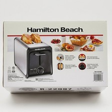 Tostadora Hamilton Beach 2 rebanadas acero inoxidable ranura ancha pan tostadora