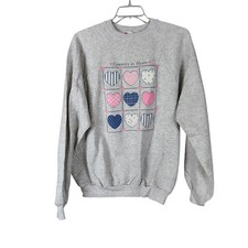 Hanes Activewear VTG Gray Country at Heart Graphic Sweatshirt XL USA granny