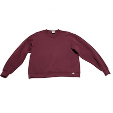 Vintage Fleece Sweatshirt Russell Athletic Maroon Cotton 90s Women Small