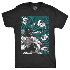 Mens Funny T Shirts Panther Astronaut Sarcastic Space Graphic Novelty Tee for