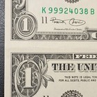 2003 UNCUT SHEET of 2 $1 Federal Reserve Notes Uncirculated AND CRISPY. — photo 3