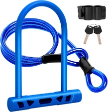 Bike Lock Heavy Duty Bike U Lock with Cable 14mm Shackle and 12mm x1.5m Cable...