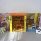 Vintage 1973 Mattel Barbie Country Living Home Fold Out Dollhouse With Furniture