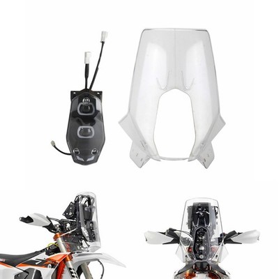Dirt Bike Rally Fairing Windshield W/ LED Headlight For 701 690 790 890 BAJA EXC