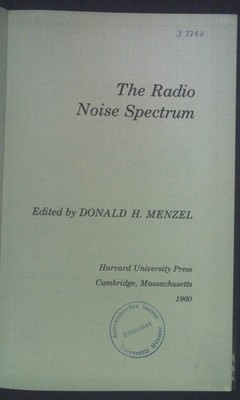 The Radio Noise Spectrum. Menzel, Donald H.:
