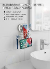 Toothbrush Holder Suct Cup Wall Mounted Tootaste and Toothbrushes
