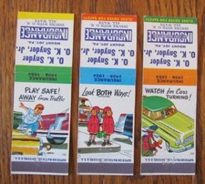 OK SNYDER INSURANCE LOT OF 3 MATCHBOOK COVERS (MOUNT JOY, PENNSYLVANIA) -E20