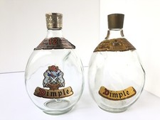 2x Dimple Old Blended Scotch Whisky Empty Bottle John Haig & Co Ltd - Bar Decor